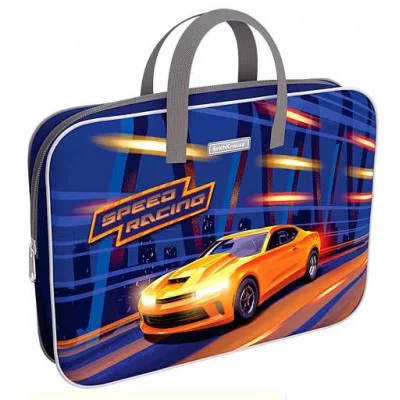 Папка текстильная на молнии ErichKrause с ручками Sport Car, A4+ 59922