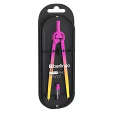 Готовальня Berlingo "Radiance", 2 предмета, циркуль 170мм, желтый/розовый градиент, пластиковый футляр 339133