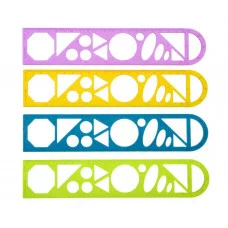 Линейка 20см-трафарет-транспортир тонированная МИКС флюор 541274