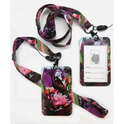 Обложка для проездного билета CY-67 бордовая Цветы 1 карман, А7, пластик, с лентой 326632