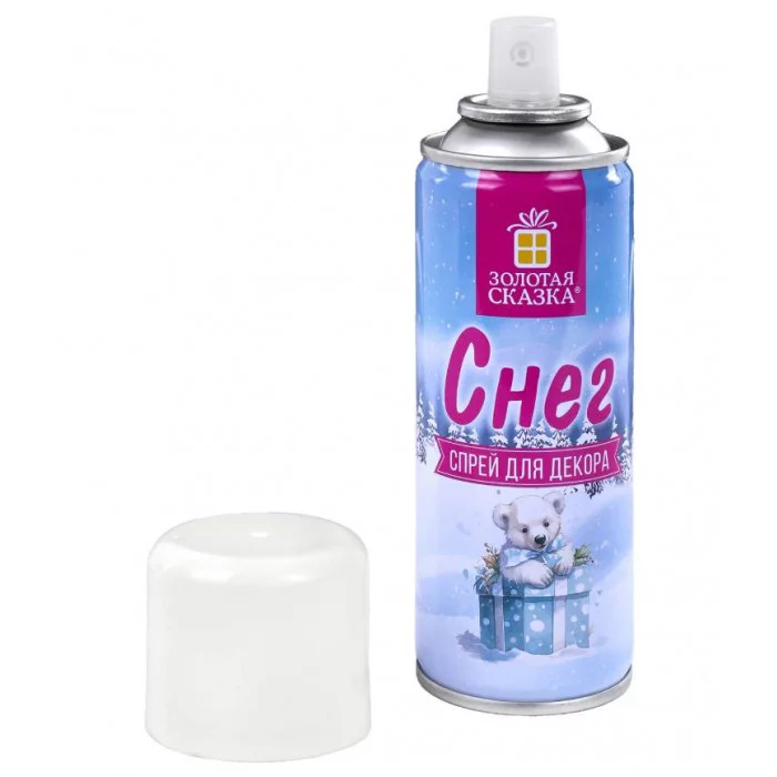 Снег для декорирования в спрее БЕЛЫЙ СНЕГ, 250 мл, 85 г, ЗОЛОТАЯ СКАЗКА, 592282