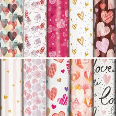 Бумага упаковочная "Love Story", 70x100 см, 1шт.цвет ассорти, ЗОЛОТАЯ СКАЗКА, 591916