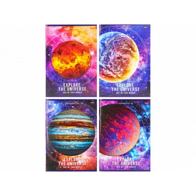 Тетрадь КЛЕТКА 96л. КОСМИЧЕСКИЕ ИССЛЕДОВАНИЯ(96-6497) обл-мелов. карт, второй блок 145х203 96-6497