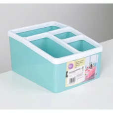 Органайзер для домашних мелочей 4 секции, 18х14,5х9,5 см. цвет МИКС 3724934
