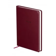 Ежедневник датированный 2026г., А6, 176л., твердый переплет, кожзам, BG "Nebraska. Dark red", красный 380104