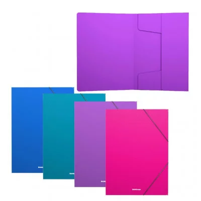 Папка для тетрадей на резинках пластиковая ErichKrause Diamond Vivid, A5+, ассорти 1шт 50381