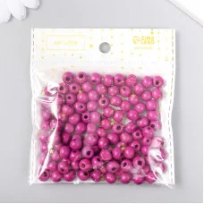 Бусины для творчества дерево "Бронзовый фиолет" d-0,8 см, набор 20 гр   9463303