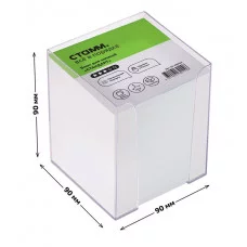 Блок для записей СТАММ "Стандарт", 9*9*9см, пластиковый бокс, белый 331321