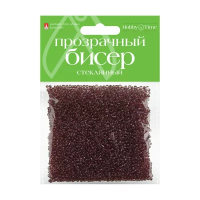 Бисер круглый прозрачный 2мм 60г, лиловый №12 2-373/12 Альт 364226