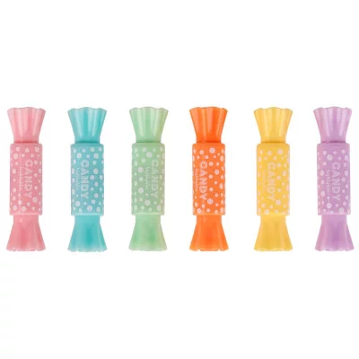 Текстовыделитель двусторонний MESHU "Candy", мини, ассорти, пулевидный/скошенный, 2/4мм 313809