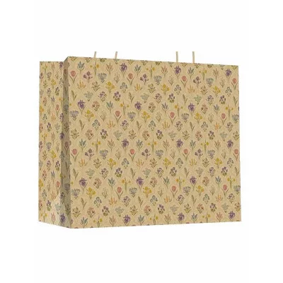 Пакет подарочный из крафт-бумаги 27,5х27,5х12 см (craft M) Нежные цветы, 150 г ПКП-8006