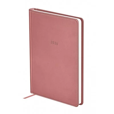 Ежедневник датированный 2026г., А5, 176л., твердый переплет, кожзам, BG "Winner. Pink", розовый 380078