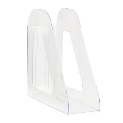 Лоток для бумаг вертикальный СТАММ "Фаворит", прозрачный, ширина 90мм 351557