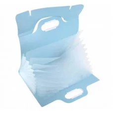 Папка-картотека Alingar 332х302 мм на резинке прорезная ручка пластик 700 мкм 11 отделений голубой 1шт AL12817