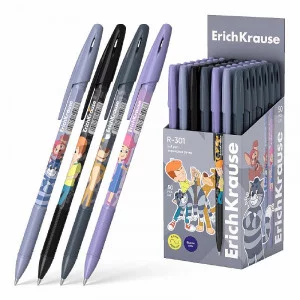 Ручка шариковая ErichKrause R-301 Stick&Grip Простоквашино 0.7, цвет чернил синий 61003