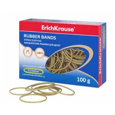 Канцелярские резинки для денег ErichKrause диаметр 40 мм, 60 мм/длина 60 мм,100 мм, натур.цвет  59845
