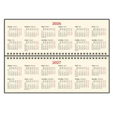 Планинг датированный 2026 305х140 мм BRAUBERG "Imperial", под кожу, синий, 117228