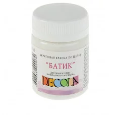 Краска по шелку "Батик" акрил 50мл банка ЗХК "Декола" Белая 4428104 3245600
