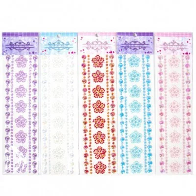 Наклейки-стразы Alingar, акриловые, пакет с европодвесом "Цветочный декор" AL8196