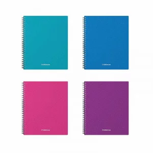 Тетрадь общая с пластиковой обложкой на спирали ErichKrause Glance Vivid, ассорти, А5+, 80 листов, клетка 53144