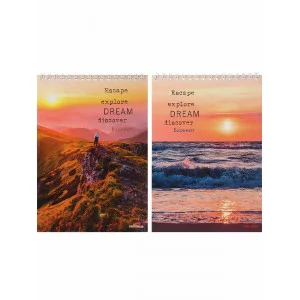 Блокнот А5 60л. ПЕЙЗАЖИ МЕЧТЫ ассорти, на гребне Б60-6801
