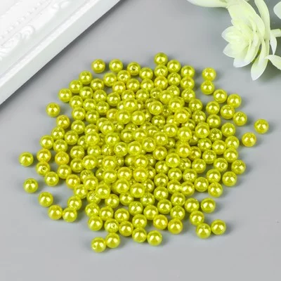 Набор бусин для творчества пластик "Зелёный лайм" набор 200 шт d=0,6 см 4762460