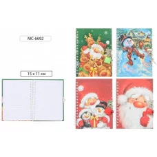 Блокнот детский+замочек: "ЗИМНЯЯ СКАЗКА"; яркая, цветная 7БЦ обложка с рисунком /ассорти/, блок-клет МС-6692