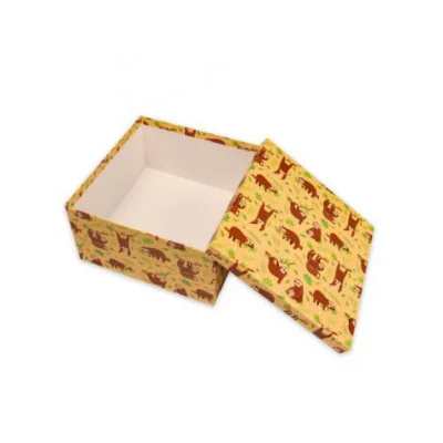 Коробка квадратная подарочная 1 шт Ленивец 17 х 17 х 17 см РазборПП-3281