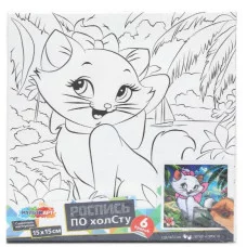 Холст по номерам 15*15 см кошечка мари МУЛЬТИ АРТ 394322