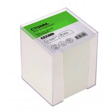 Блок для записей СТАММ "Стандарт", 9*9*9см, пластиковый бокс, белый 331321