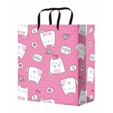 Пакет подарочный с глянц.ламинацией 18x23x10 см (M) Влюбленные котики, 157 г ПКП-4233