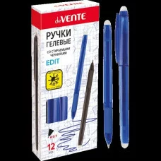 Ручка гелевая пиши-стирай "Edit" синяя 0.7/118мм корпус тонированный рез.грип DEVENTE 5051790 089391