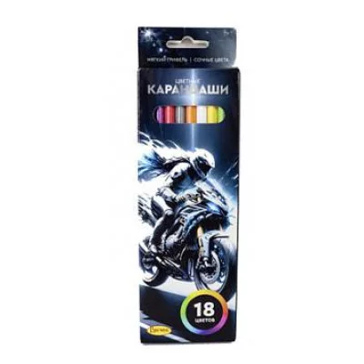 Карандаши 18цв., ТМ "Лимпопо" "Лунный драйв"  пластиковые КарЦ187