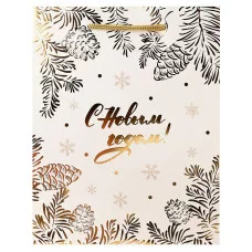 Dream Cards Пакет подар.с мат.лам.и тис.ф.18x23x10см(M) Новогодние узоры 190г ПКП-6643