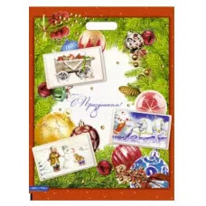 Пакет с прорубной ручкой НЕО ПАК Новогодяя открытка 41*51 18021