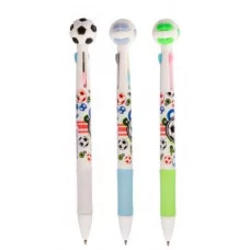 Ручка шариковая Alingar "Мяч", 0,7 мм, 3-х цветная (син., черн., красн.), автоматическая, резиновый грип, пластикоый цветной корпус AL8779