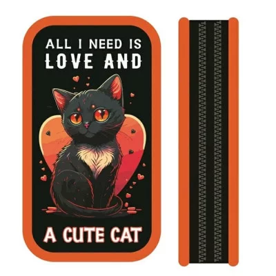 Пенал 2отдел. тканевый торец 190*105мм Night cat ПО-090 Night cat