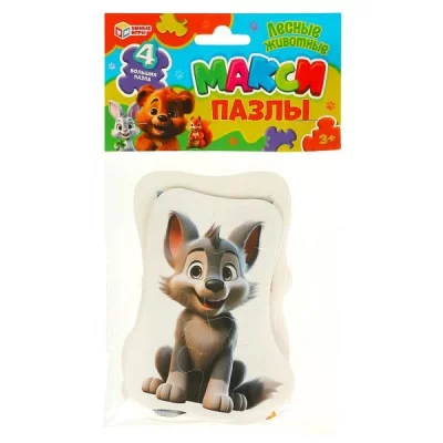 Лесные животные.Макси-пазлы в пак. 4 пазла. 130х230х10 мм. Умные игры 4660254430556