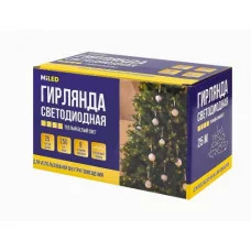 MILED Гирлянда метражная. 25 м 250 ламп тёплый белый свет 8 режимов НУ-9783