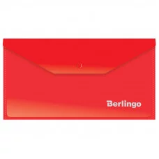 Папка-конверт на кнопке C6, 180мкм, красная BERLINGO* 153947