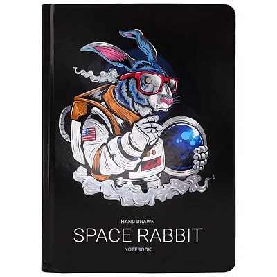 Записная книга А5 Space rabbit 7БЦ, холодная фольга + твин лак, 80л, 100г З80-3399 462-0-129-73399-1