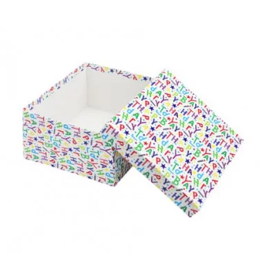 Коробка квадратная подарочная 1 шт Буквы 12 х 12 х 6 см РазборПП-4538