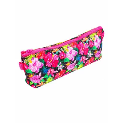 Пенал-косметичка ЯРКИЕ ЦВЕТЫ (ПН-0635) 220х85х45 печать на ткани (полиэстер)