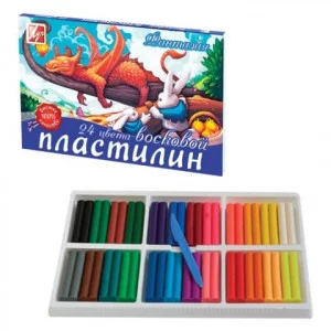 Пластилин восковой ЛУЧ ФАНТАЗИЯ 24 цв. 420 г со стеком Луч 115852