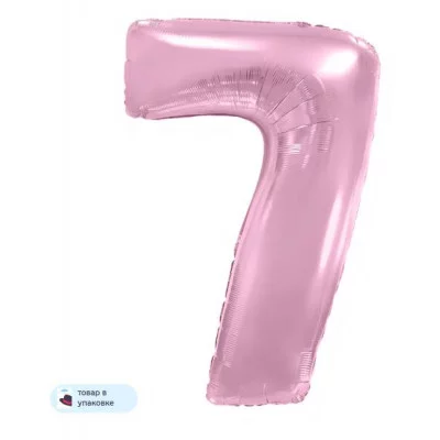 Шар (40\'\'/102 см) Цифра, 7, Розовый, Макарунс, 1 шт. в уп. B901767RS