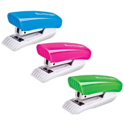 Мини-степлер №24/6, 26/6 Berlingo "Blitz" до 15л., пластиковый корпус, ассорти 277241