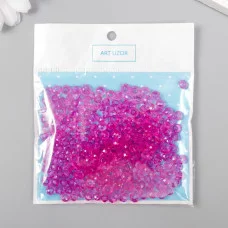 Набор бусин для творчества пластик "Кристалл с гранями фуксия" 20 гр 0,4х0,6х0,6 см 5131770