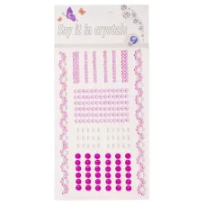Наклейки-стразы Alingar, акриловые, "Розовая композиция", пакет с европодвесом AL10159