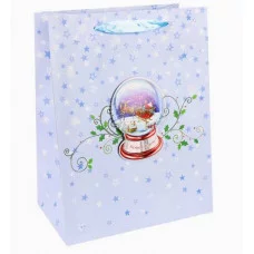 Dream cards Пакет подарочный с мат.лам. глит. и 3D картинкой 18x23x10 Сани Деда Мороза 210г ПКП-3764