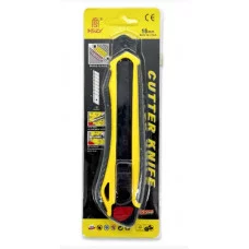 Нож канцелярский (бол) 18мм. DI-778 пластиковый корпус, с резиновыми вставками, двухцветный, ассорти, на блистере 332741